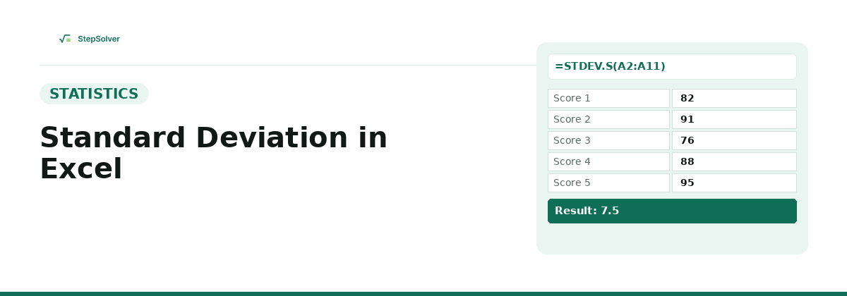 How to Calculate Standard Deviation in Excel (Step by Step)